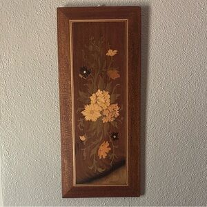 Vintage Floral Wooden Wall Art